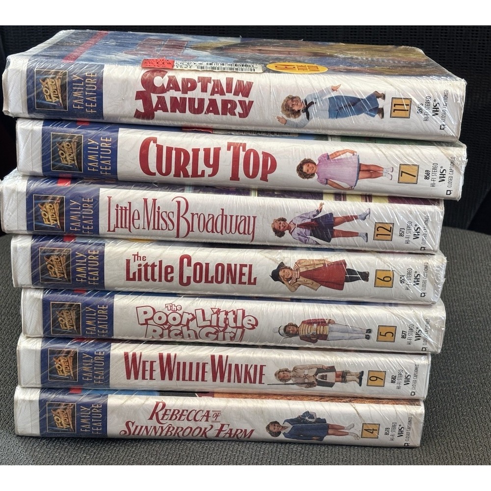 Lot of 7 Vtg Shirley Temple Collection VHS Family Feature Classics SEALED / NEW